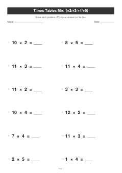 Полная таблица умножения ×2–×10